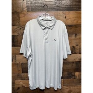 Callaway Opti Dri Mens XL Golf Polo Shirt Short Sleeve Performance Grey Diamond